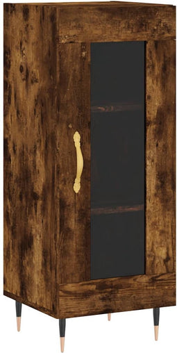 vidaXL - Dressoir - 34,5x34x90 - cm - bewerkt - hout - gerookt - eiken