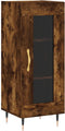 vidaXL - Dressoir - 34,5x34x90 - cm - bewerkt - hout - gerookt - eiken
