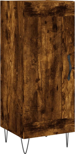 vidaXL - Dressoir - 34,5x34x90 - cm - bewerkt - hout - gerookt - eiken