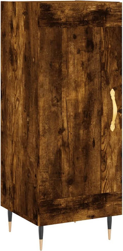 vidaXL - Dressoir - 34,5x34x90 - cm - bewerkt - hout - gerookt - eiken
