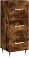 vidaXL - Dressoir - 34,5x34x90 - cm - bewerkt - hout - gerookt - eiken