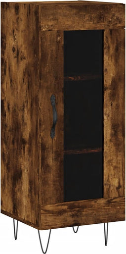 vidaXL - Dressoir - 34,5x34x90 - cm - bewerkt - hout - gerookt - eiken