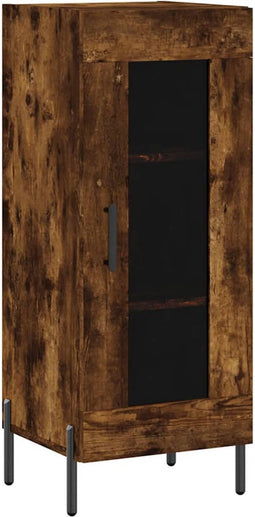 vidaXL - Dressoir - 34,5x34x90 - cm - bewerkt - hout - gerookt - eiken