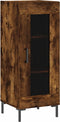 vidaXL - Dressoir - 34,5x34x90 - cm - bewerkt - hout - gerookt - eiken