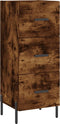 vidaXL - Dressoir - 34,5x34x90 - cm - bewerkt - hout - gerookt - eiken