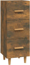 vidaXL - Dressoir - 34,5x34x90 - cm - bewerkt - hout - gerookt - eiken