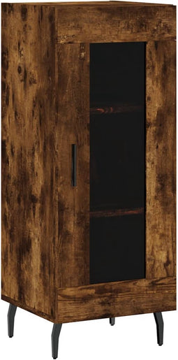 vidaXL - Dressoir - 34,5x34x90 - cm - bewerkt - hout - gerookt - eiken