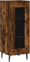 vidaXL - Dressoir - 34,5x34x90 - cm - bewerkt - hout - gerookt - eiken