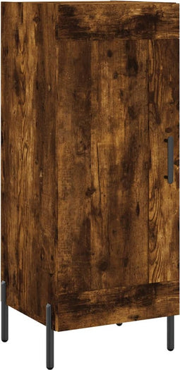 vidaXL - Dressoir - 34,5x34x90 - cm - bewerkt - hout - gerookt - eiken