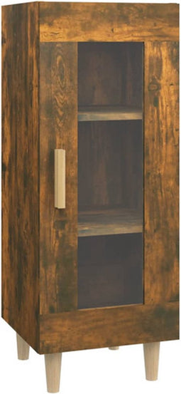 vidaXL - Dressoir - 34,5x34x90 - cm - bewerkt - hout - gerookt - eiken