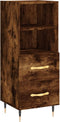 vidaXL - Dressoir - 34,5x34x90 - cm - bewerkt - hout - gerookt - eiken