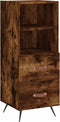 vidaXL - Dressoir - 34,5x34x90 - cm - bewerkt - hout - gerookt - eiken