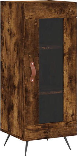 vidaXL - Dressoir - 34,5x34x90 - cm - bewerkt - hout - gerookt - eiken