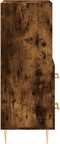 vidaXL - Dressoir - 34,5x34x90 - cm - bewerkt - hout - gerookt - eiken