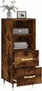 vidaXL - Dressoir - 34,5x34x90 - cm - bewerkt - hout - gerookt - eiken