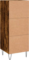 vidaXL - Dressoir - 34,5x34x90 - cm - bewerkt - hout - gerookt - eiken