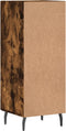 vidaXL - Dressoir - 34,5x34x90 - cm - bewerkt - hout - gerookt - eiken