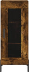 vidaXL - Dressoir - 34,5x34x90 - cm - bewerkt - hout - gerookt - eiken