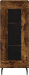 vidaXL - Dressoir - 34,5x34x90 - cm - bewerkt - hout - gerookt - eiken
