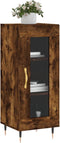 vidaXL - Dressoir - 34,5x34x90 - cm - bewerkt - hout - gerookt - eiken