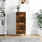 vidaXL - Dressoir - 34,5x34x90 - cm - bewerkt - hout - gerookt - eiken