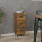 vidaXL - Dressoir - 34,5x34x90 - cm - bewerkt - hout - gerookt - eiken
