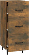 vidaXL - Dressoir - 34,5x34x90 - cm - bewerkt - hout - gerookt - eiken