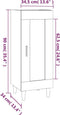 vidaXL - Dressoir - 34,5x34x90 - cm - bewerkt - hout - gerookt - eiken