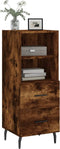 vidaXL - Dressoir - 34,5x34x90 - cm - bewerkt - hout - gerookt - eiken