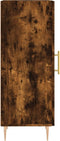 vidaXL - Dressoir - 34,5x34x90 - cm - bewerkt - hout - gerookt - eiken