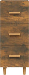 vidaXL - Dressoir - 34,5x34x90 - cm - bewerkt - hout - gerookt - eiken