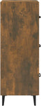 vidaXL - Dressoir - 34,5x34x90 - cm - bewerkt - hout - gerookt - eiken