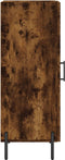 vidaXL - Dressoir - 34,5x34x90 - cm - bewerkt - hout - gerookt - eiken