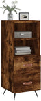 vidaXL - Dressoir - 34,5x34x90 - cm - bewerkt - hout - gerookt - eiken