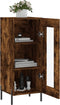 vidaXL - Dressoir - 34,5x34x90 - cm - bewerkt - hout - gerookt - eiken