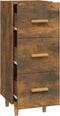 vidaXL - Dressoir - 34,5x34x90 - cm - bewerkt - hout - gerookt - eiken