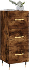 vidaXL - Dressoir - 34,5x34x90 - cm - bewerkt - hout - gerookt - eiken