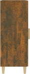 vidaXL - Dressoir - 34,5x34x90 - cm - bewerkt - hout - gerookt - eiken