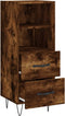 vidaXL - Dressoir - 34,5x34x90 - cm - bewerkt - hout - gerookt - eiken