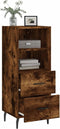 vidaXL - Dressoir - 34,5x34x90 - cm - bewerkt - hout - gerookt - eiken