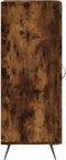 vidaXL - Dressoir - 34,5x34x90 - cm - bewerkt - hout - gerookt - eiken