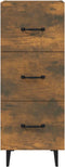 vidaXL - Dressoir - 34,5x34x90 - cm - bewerkt - hout - gerookt - eiken