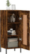 vidaXL - Dressoir - 34,5x34x90 - cm - bewerkt - hout - gerookt - eiken