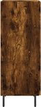 vidaXL - Dressoir - 34,5x34x90 - cm - bewerkt - hout - gerookt - eiken