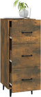 vidaXL - Dressoir - 34,5x34x90 - cm - bewerkt - hout - gerookt - eiken