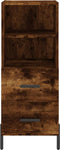 vidaXL - Dressoir - 34,5x34x90 - cm - bewerkt - hout - gerookt - eiken