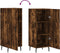 vidaXL - Dressoir - 34,5x34x90 - cm - bewerkt - hout - gerookt - eiken