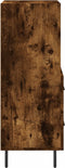 vidaXL - Dressoir - 34,5x34x90 - cm - bewerkt - hout - gerookt - eiken