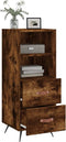 vidaXL - Dressoir - 34,5x34x90 - cm - bewerkt - hout - gerookt - eiken