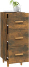 vidaXL - Dressoir - 34,5x34x90 - cm - bewerkt - hout - gerookt - eiken